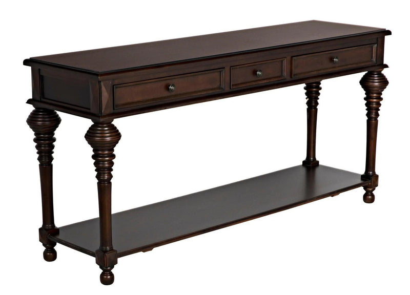 Colonial Wood Large Rectangle Sofa Table Side Tables LOOMLAN By Noir