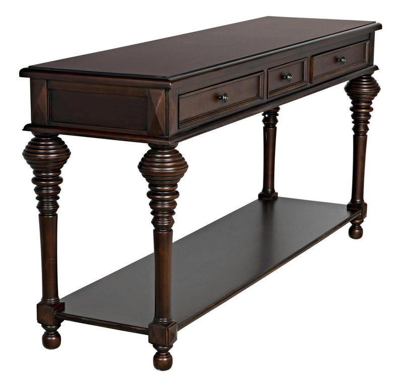 Colonial Wood Large Rectangle Sofa Table Side Tables LOOMLAN By Noir