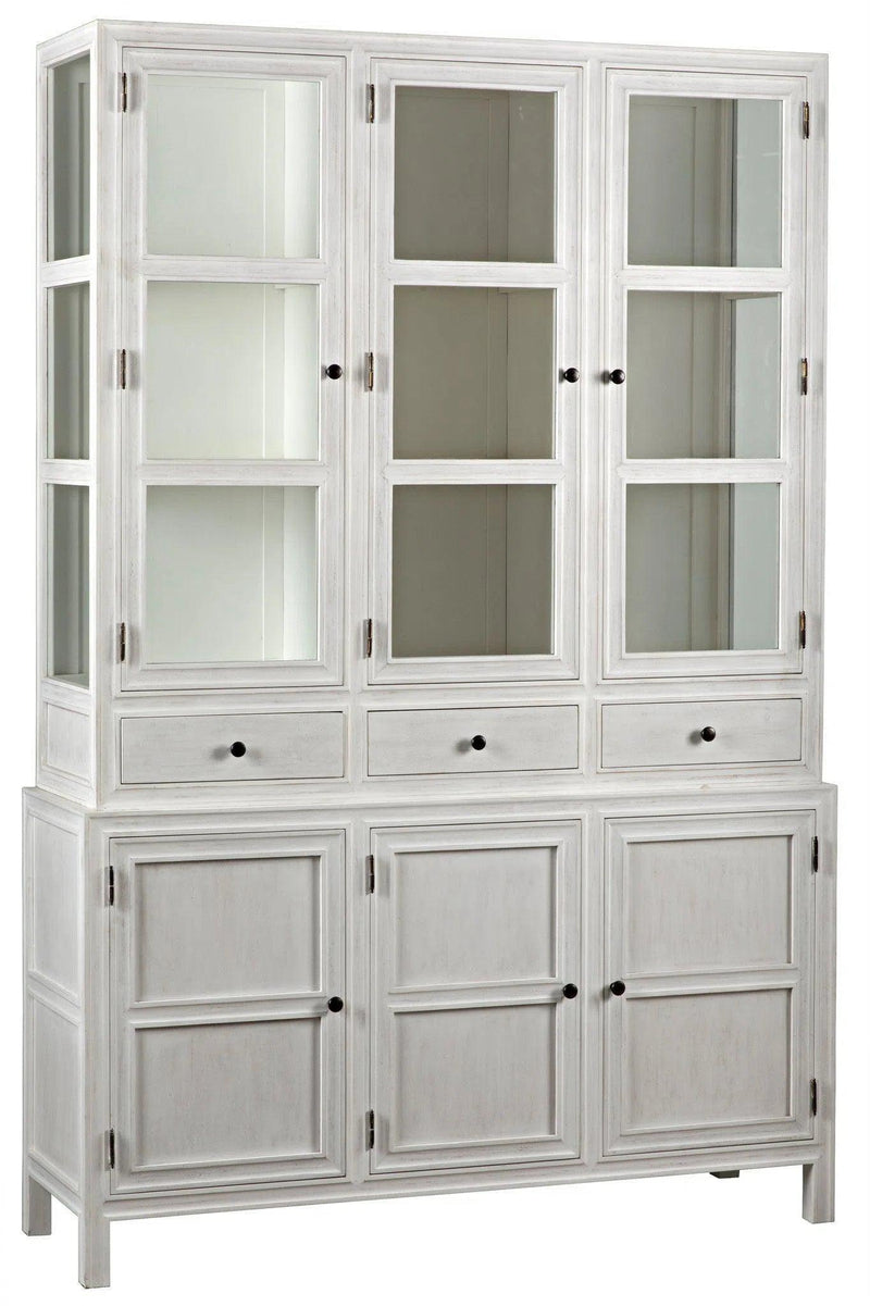 Colonial Wood White Hutch Buffets & Curios LOOMLAN By Noir