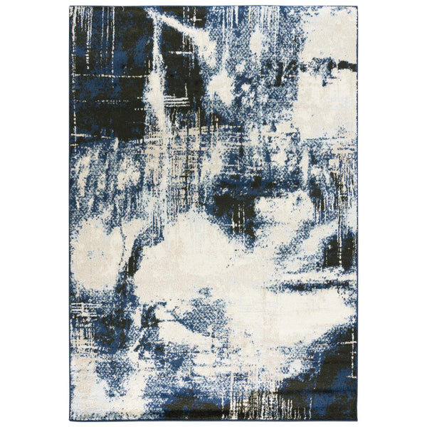 Come Abstract Blue Kitchen Hallway Runner Rug Area Rugs LOOMLAN By LOOMLAN