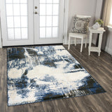 Come Abstract Blue Kitchen Hallway Runner Rug Area Rugs LOOMLAN By LOOMLAN