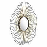 Comet Round Mirror Black & Gold Wall Mirrors LOOMLAN By Zuo Modern