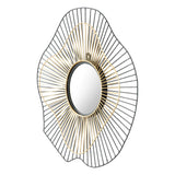 Comet Round Mirror Black & Gold Wall Mirrors LOOMLAN By Zuo Modern