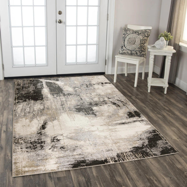 Comm Abstract Gray Kitchen Hallway Runner Rug Area Rugs LOOMLAN By LOOMLAN