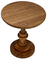 Comodo Teak Wood Round Side Table Side Tables LOOMLAN By Noir