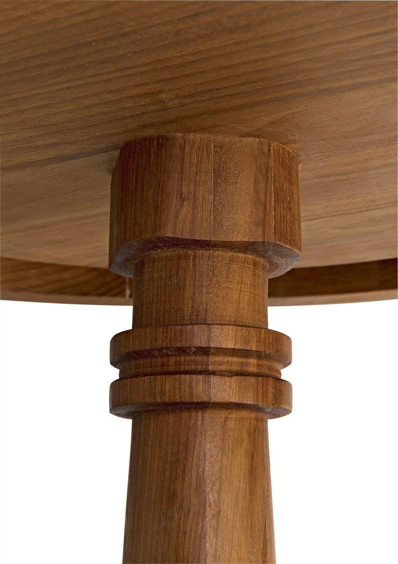 Comodo Teak Wood Round Side Table Side Tables LOOMLAN By Noir