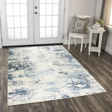 Coms Abstract Blue Kitchen Hallway Runner Rug Area Rugs LOOMLAN By LOOMLAN
