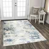 Coms Abstract Blue Kitchen Hallway Runner Rug Area Rugs LOOMLAN By LOOMLAN