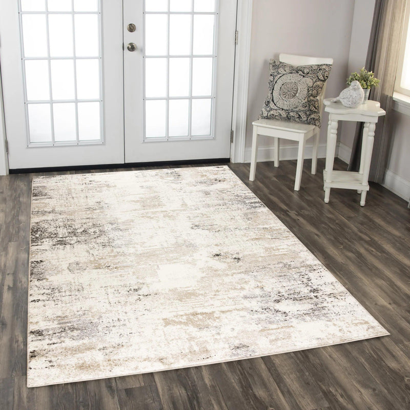 Conc Abstract Beige Kitchen Hallway Runner Rug Area Rugs LOOMLAN By LOOMLAN