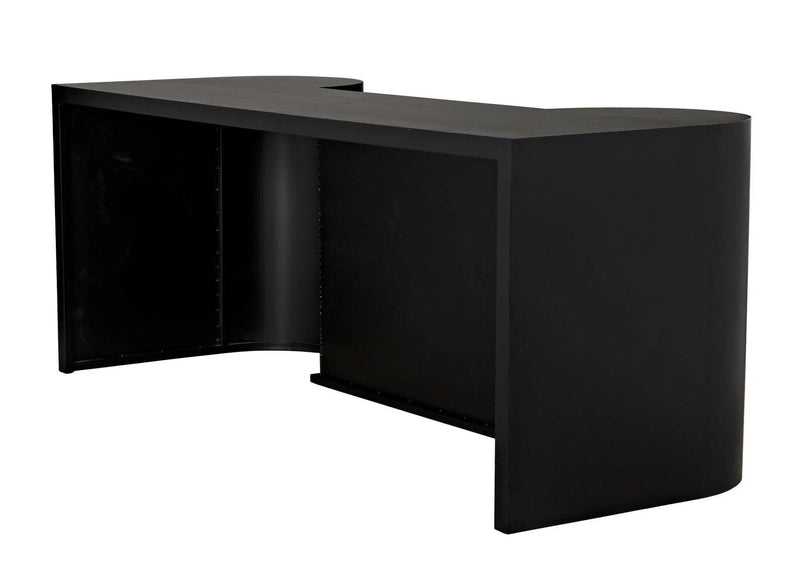 Concierge Desk, Black Steel Unique Home Office Desk Home Office Desks LOOMLAN By Noir