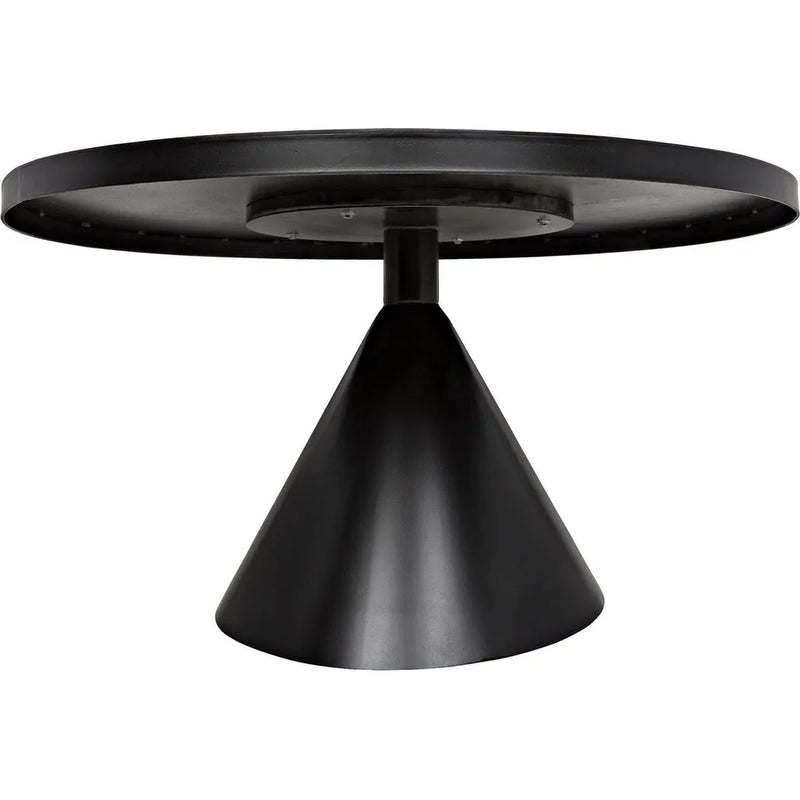 Cone Black Steel Round Dining Table Dining Tables LOOMLAN By Noir