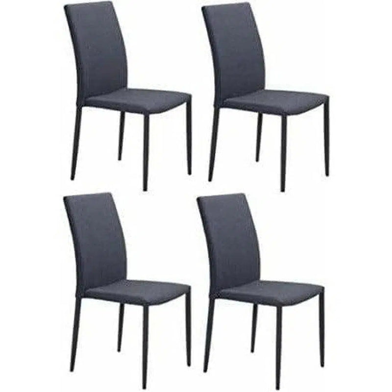 Confidence Dining Chair (Set of 4) Black Dining Chairs LOOMLAN By Zuo Modern