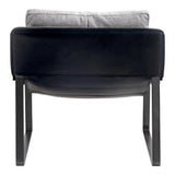 Connor Bonded Leather Grey Accent Chair Accent Chairs LOOMLAN By Moe's Home