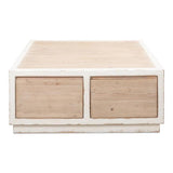 Connor Cocktail Coffee Table With Drawers Two Tone Wood Coffee Tables LOOMLAN By Sarreid