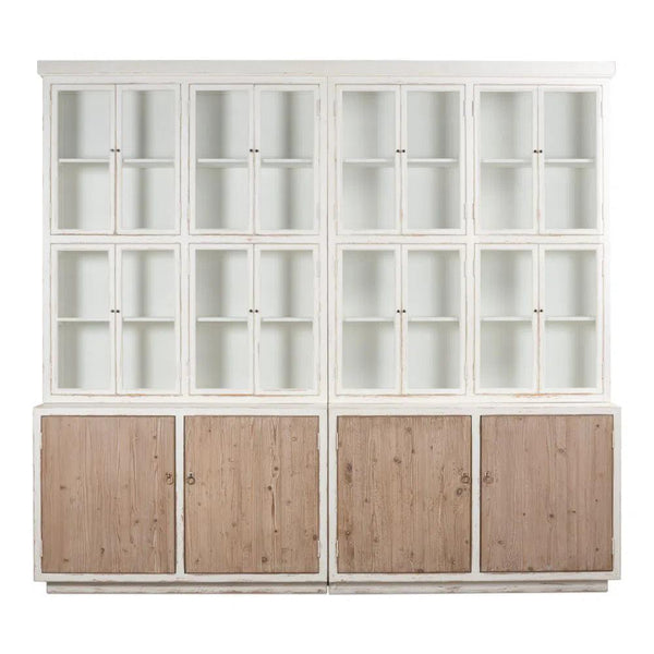 Connor Two-Tone Wood Bookcase With Cabinets Buffets & Curios LOOMLAN By Sarreid