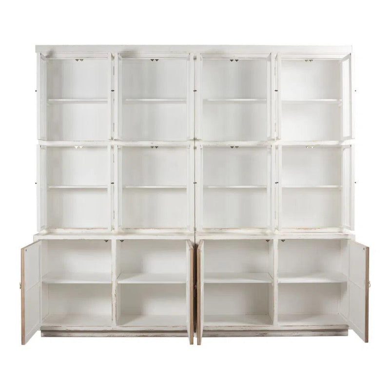 Connor Two-Tone Wood Bookcase With Cabinets Buffets & Curios LOOMLAN By Sarreid