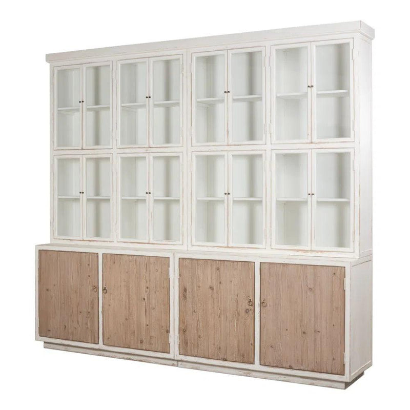 Connor Two-Tone Wood Bookcase With Cabinets Buffets & Curios LOOMLAN By Sarreid