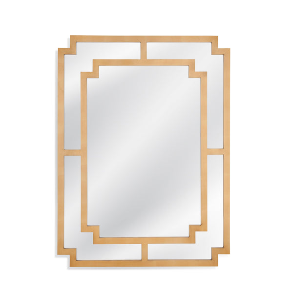 Connor Wood Gold Vertical Wall Mirror Wall Mirrors LOOMLAN By Bassett Mirror