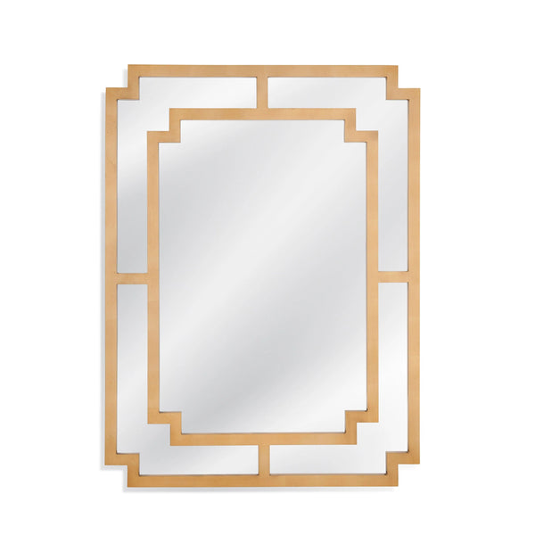 Connor Wood Gold Vertical Wall Mirror Wall Mirrors LOOMLAN By Bassett Mirror