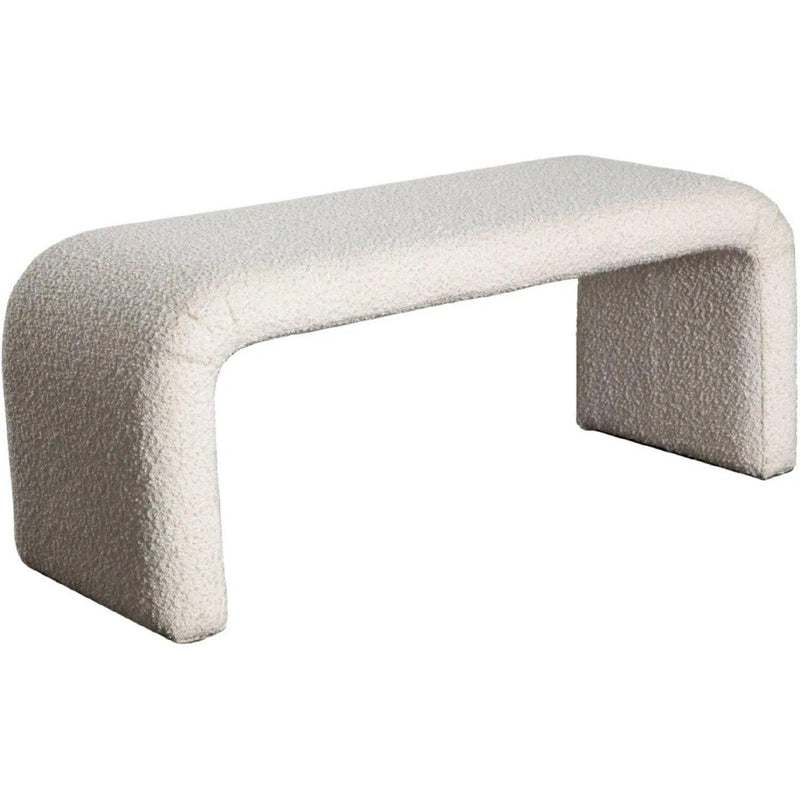 Conrad Accent Bench in Ivory Boucle Fabric Bedroom Benches LOOMLAN By Diamond Sofa