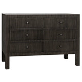 Conrad Wood Black Dresser With 6 Drawers Dressers LOOMLAN By Noir