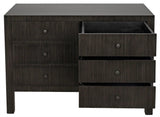 Conrad Wood Black Dresser With 6 Drawers Dressers LOOMLAN By Noir