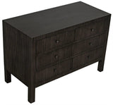 Conrad Wood Black Dresser With 6 Drawers Dressers LOOMLAN By Noir