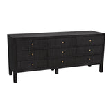 Conrad Wood Dresser With 9 Drawers Dressers LOOMLAN By Noir