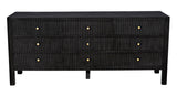 Conrad Wood Dresser With 9 Drawers Dressers LOOMLAN By Noir