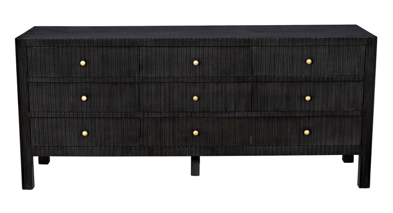 Conrad Wood Dresser With 9 Drawers Dressers LOOMLAN By Noir