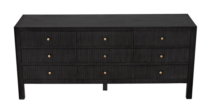 Conrad Wood Dresser With 9 Drawers Dressers LOOMLAN By Noir