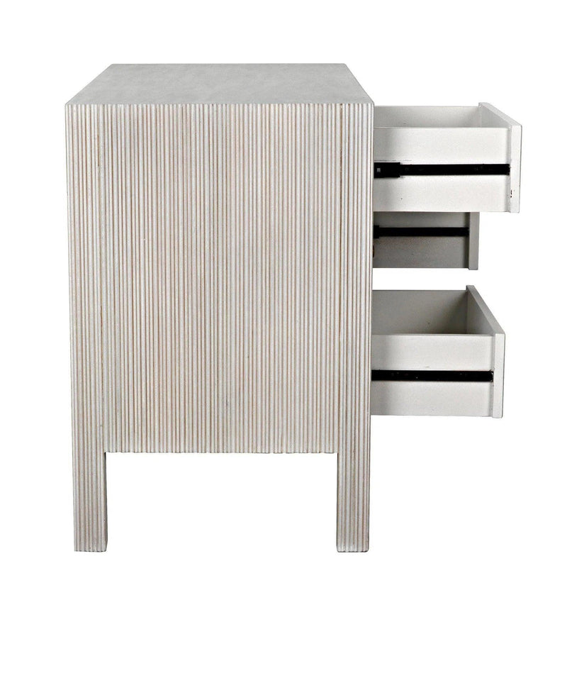 Conrad Wood White Dresser With 6 Drawers Dressers LOOMLAN By Noir