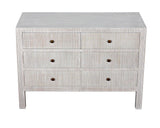 Conrad Wood White Dresser With 6 Drawers Dressers LOOMLAN By Noir