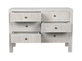 Conrad Wood White Dresser With 6 Drawers Dressers LOOMLAN By Noir