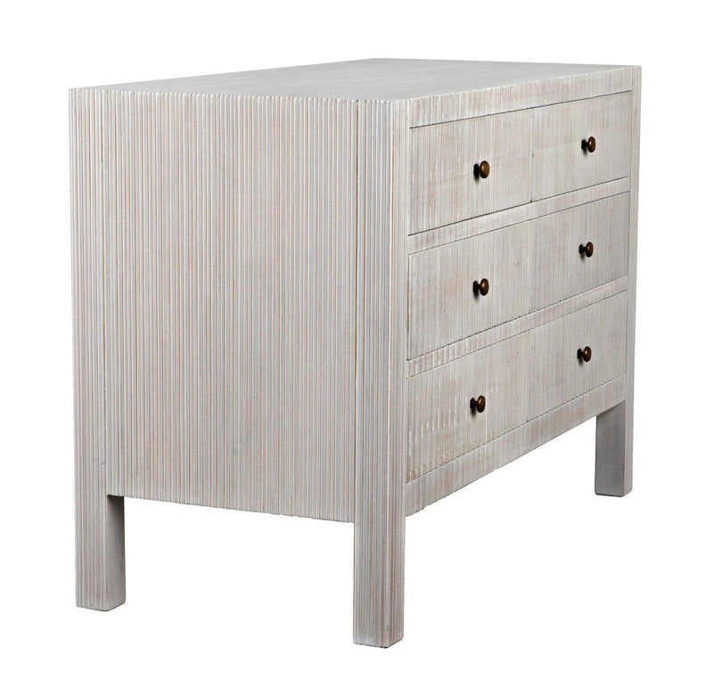 Conrad Wood White Dresser With 6 Drawers Dressers LOOMLAN By Noir