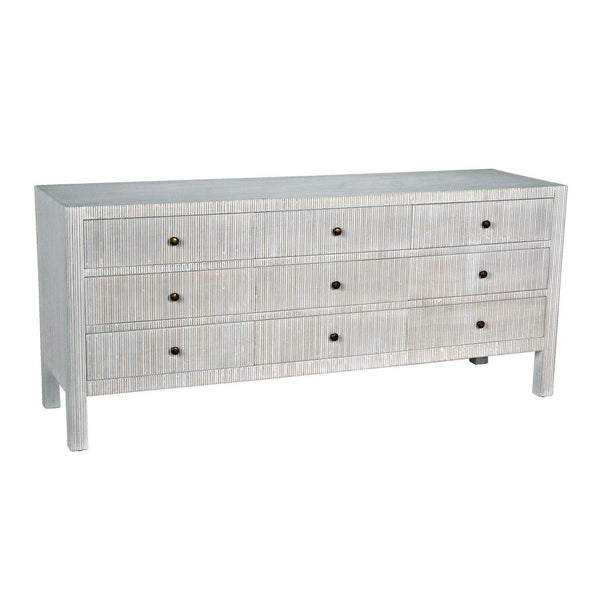 Conrad Wood White Dresser With 9 Drawers Dressers LOOMLAN By Noir