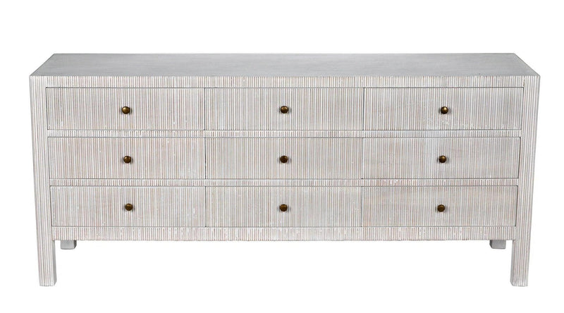 Conrad Wood White Dresser With 9 Drawers Dressers LOOMLAN By Noir