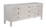 Conrad Wood White Dresser With 9 Drawers Dressers LOOMLAN By Noir