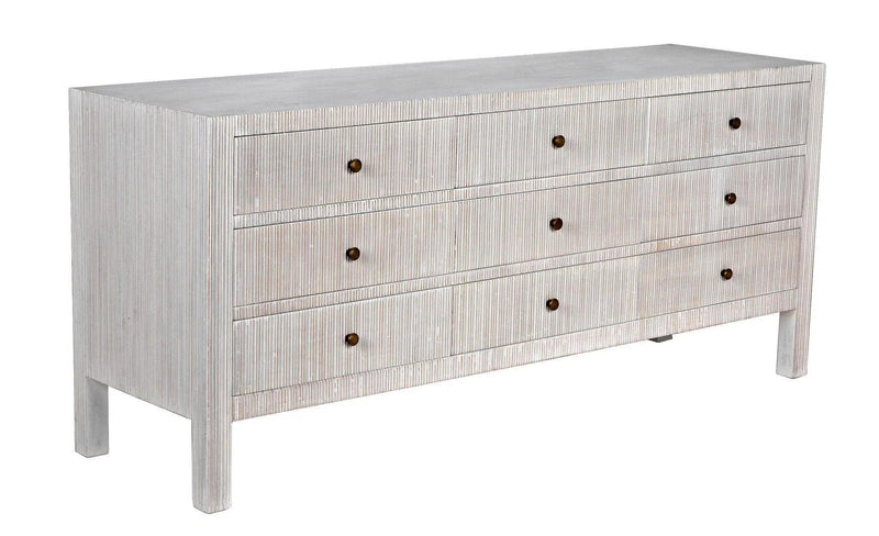 Conrad Wood White Dresser With 9 Drawers Dressers LOOMLAN By Noir