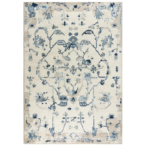 Cons Floral Blue Kitchen Hallway Runner Rug Area Rugs LOOMLAN By LOOMLAN