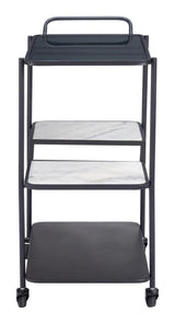 Constanza Bar Cart Black Home Bar Carts LOOMLAN By Zuo Modern