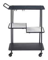 Constanza Bar Cart Black Home Bar Carts LOOMLAN By Zuo Modern