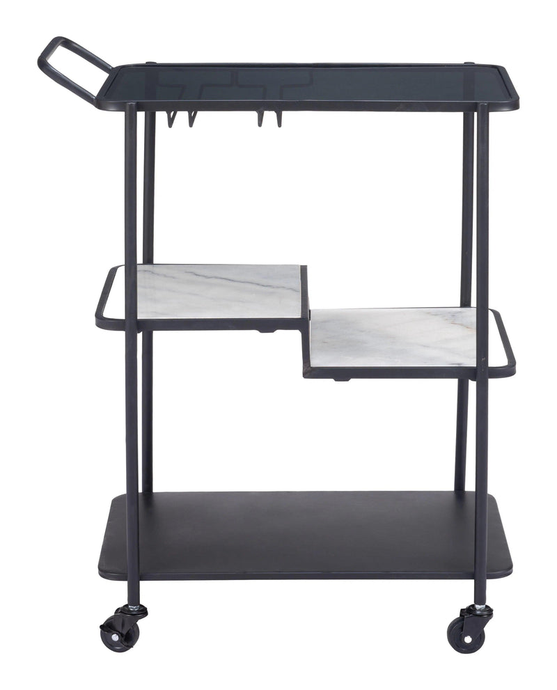 Constanza Bar Cart Black Home Bar Carts LOOMLAN By Zuo Modern