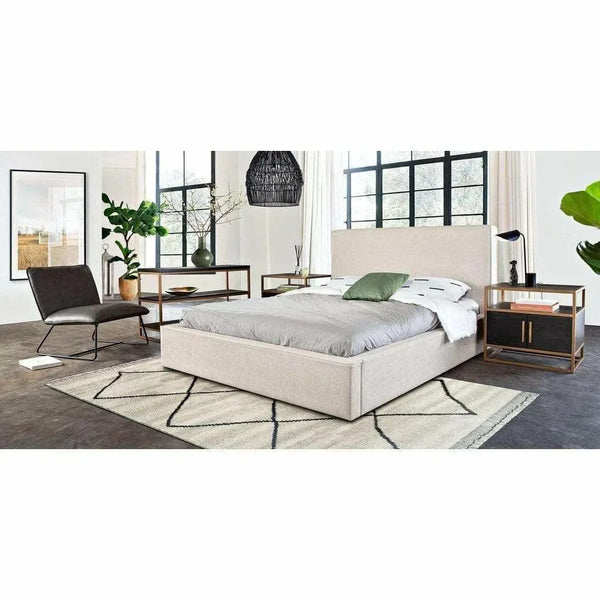 Contemporary Brown Low Profile Bed Frame Beds LOOMLAN By Diamond Sofa