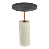 Contemporary Dark Grey Marble Top Accent Side Table Side Tables LOOMLAN By Moe's Home