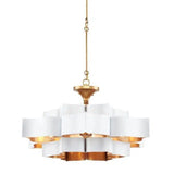 Contemporary Gold Leaf Grand Lotus White Chandelier Chandeliers LOOMLAN By Currey & Co