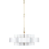 Contemporary Gold Leaf Grand Lotus White Chandelier Chandeliers LOOMLAN By Currey & Co