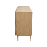 Contemporary White and Brown Solid Oak Wood and Cane Sideboard Sideboards LOOMLAN By LH Imports