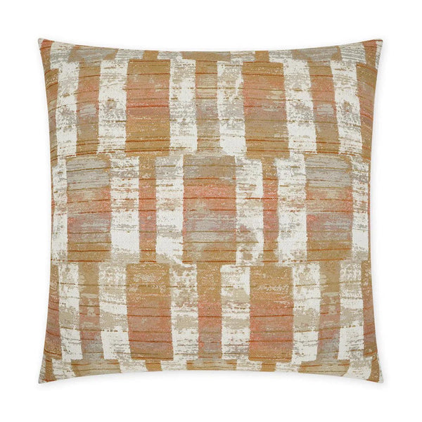 Contender Russet Geometric Copper Large Throw Pillow With Insert Throw Pillows LOOMLAN By D.V. Kap