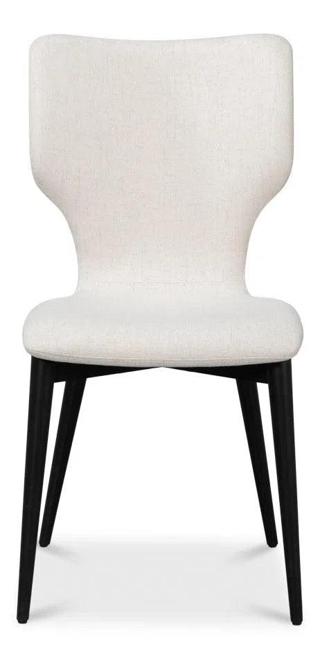 Contour Beechwood Ivory Armless Sidechair Club Chairs LOOMLAN By Sarreid